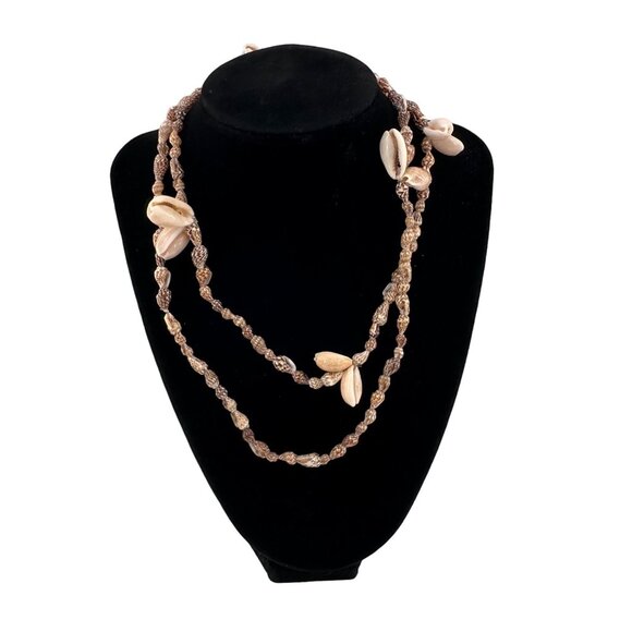 Hilo Hatties Hawaiian Brown Shell Beaded Necklace 17 inch souvenir sea ocean - Picture 1 of 9